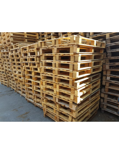 Palette bois occasion 1000x1200 3 semelles - 450 kg - Palettes.fr