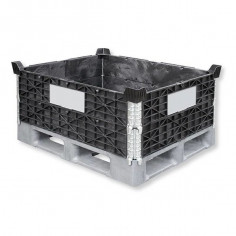 Réhausse plastique 800x600 mm avec 4 charnières pour palette plastique - Palettes.fr