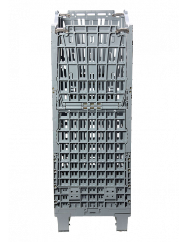 Caisse-palette pliante ajourée mobile 600x400mm - Palettes.fr