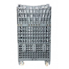 Caisse-palette pliante ajourée mobile 600x400mm - Palettes.fr 2