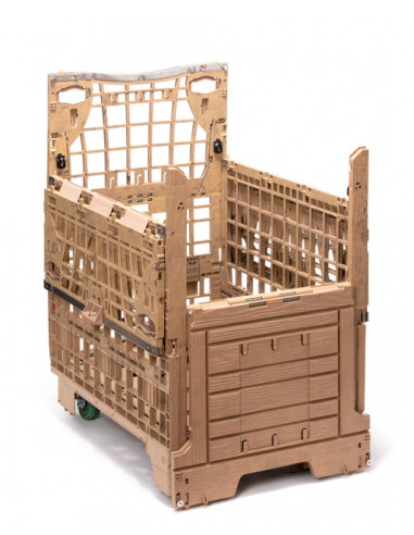 Caisse-palette pliante mobile 800x600x1050mm - Palettes.fr