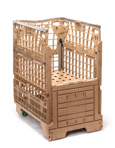 Caisse-palette pliante mobile 800x600x1050mm - Palettes.fr