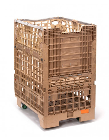 Caisse-palette pliante mobile 800x600x1050mm - Palettes.fr