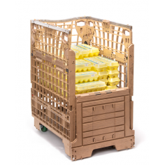 Caisse-palette pliante mobile 800x600x1050mm - Palettes.fr